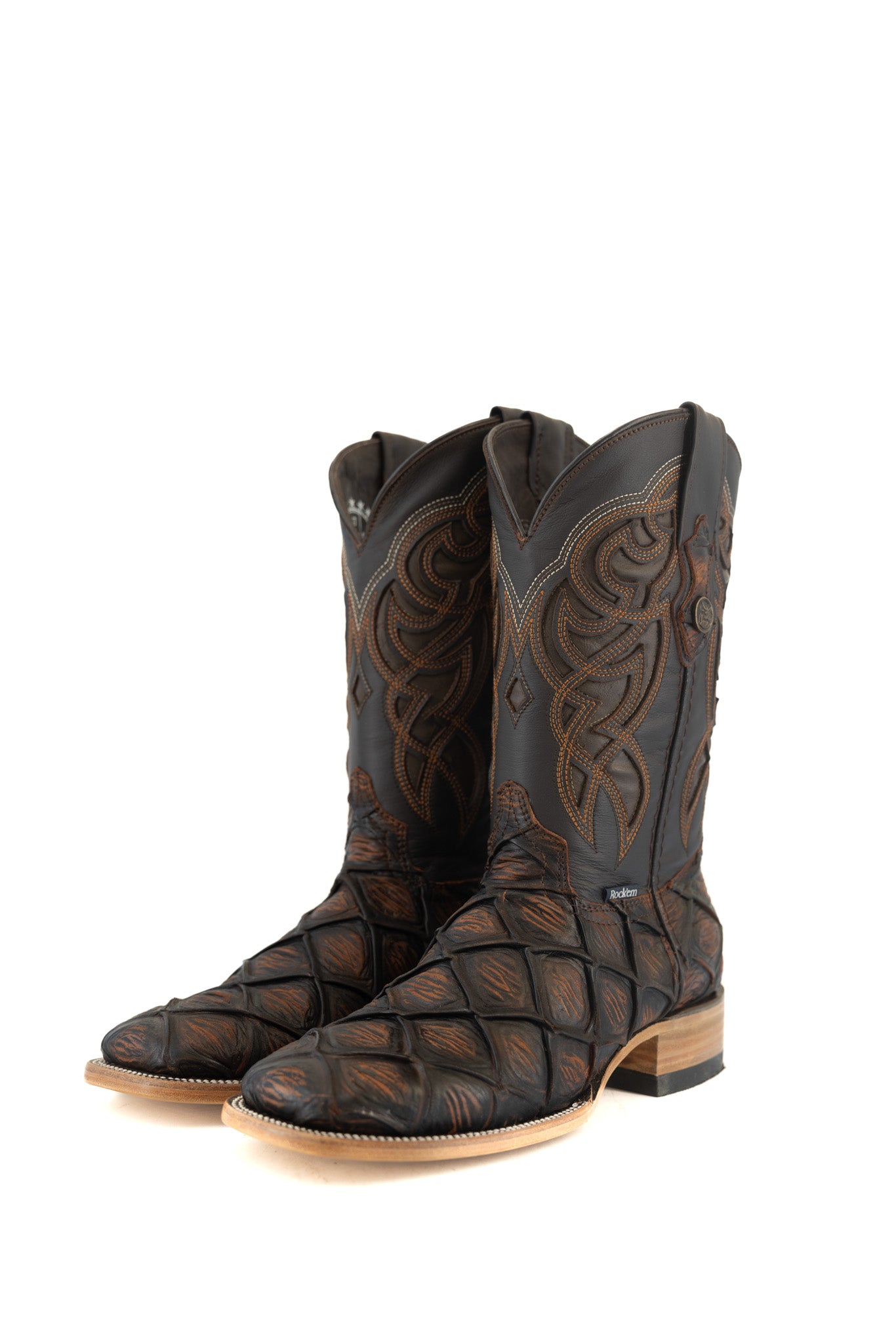 Big Bass Pirarucu Matte Square Toe Cowboy Boots