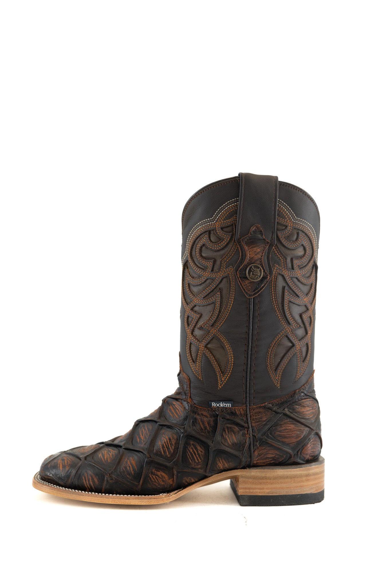 Big Bass Pirarucu Matte Square Toe Cowboy Boots