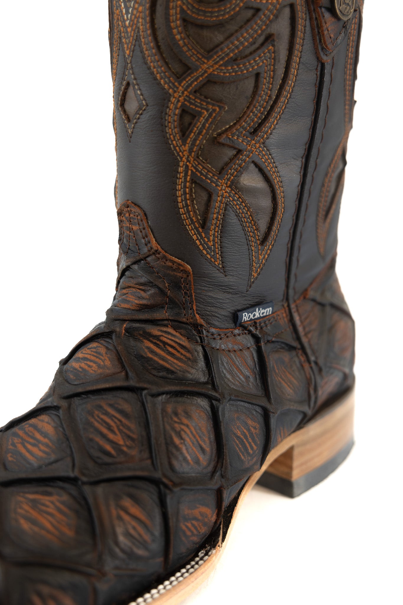 Big Bass Pirarucu Matte Square Toe Cowboy Boots