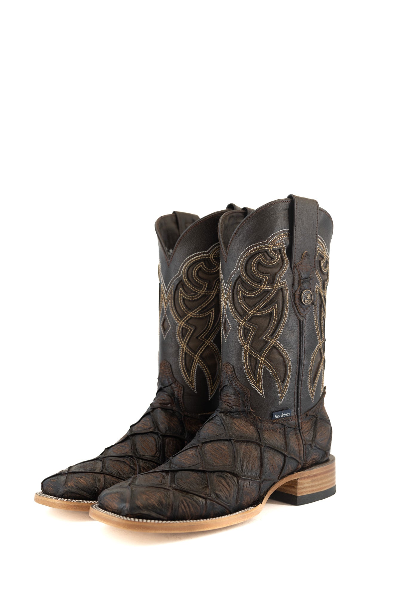 Big Bass Pirarucu Matte Square Toe Cowboy Boots