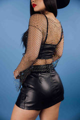 Vegan Leather Mini Skort