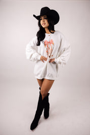 Coquette Floral Bow & Boots Sweatshirt