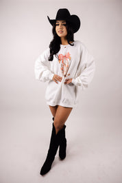 Coquette Floral Bow & Boots Sweatshirt