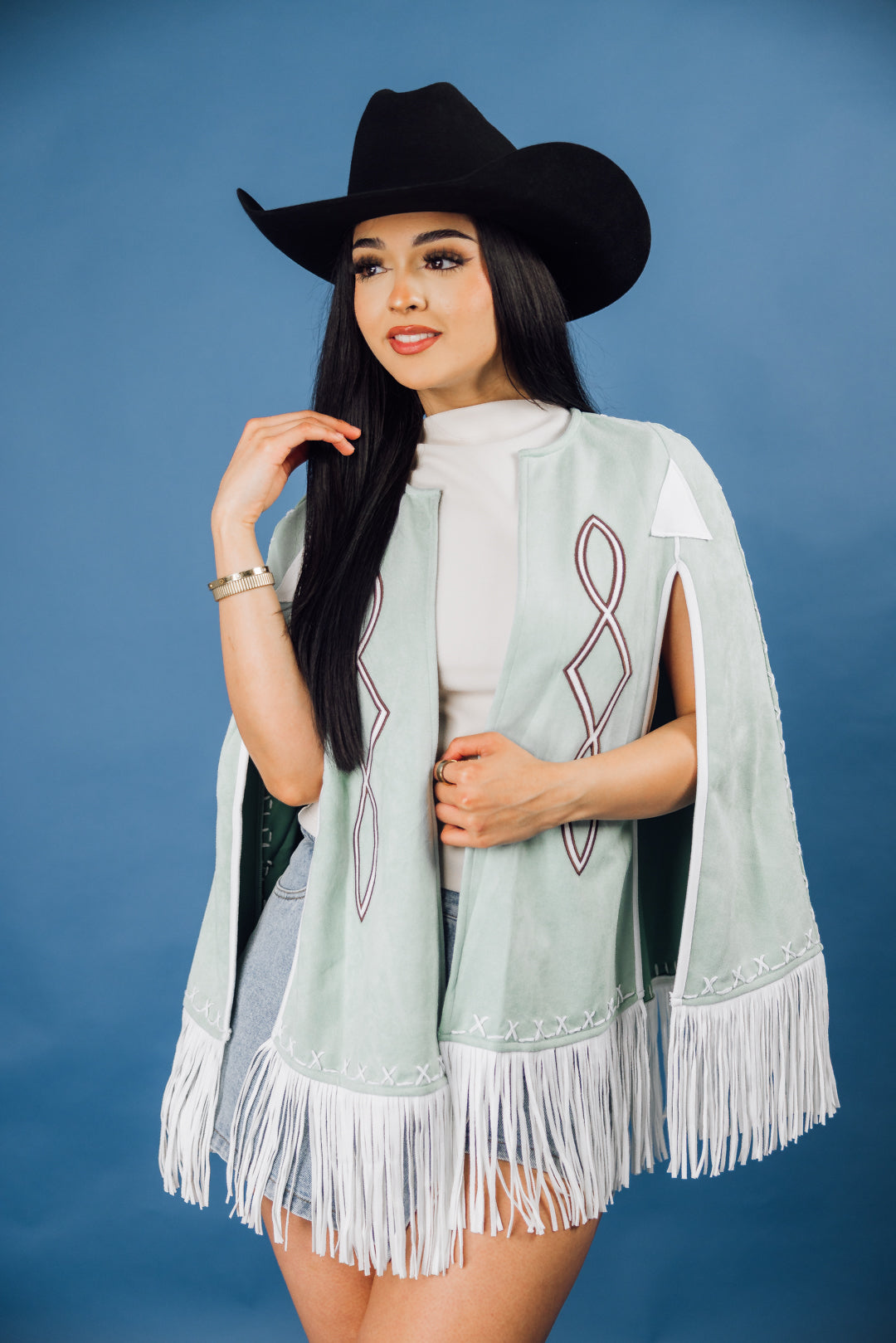 Avery Fringe Cape