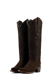 Ximena Suede Tall Snip Toe Cowgirl Boot