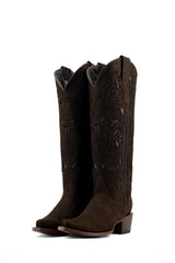 Ximena Suede Tall Snip Toe Cowgirl Boot