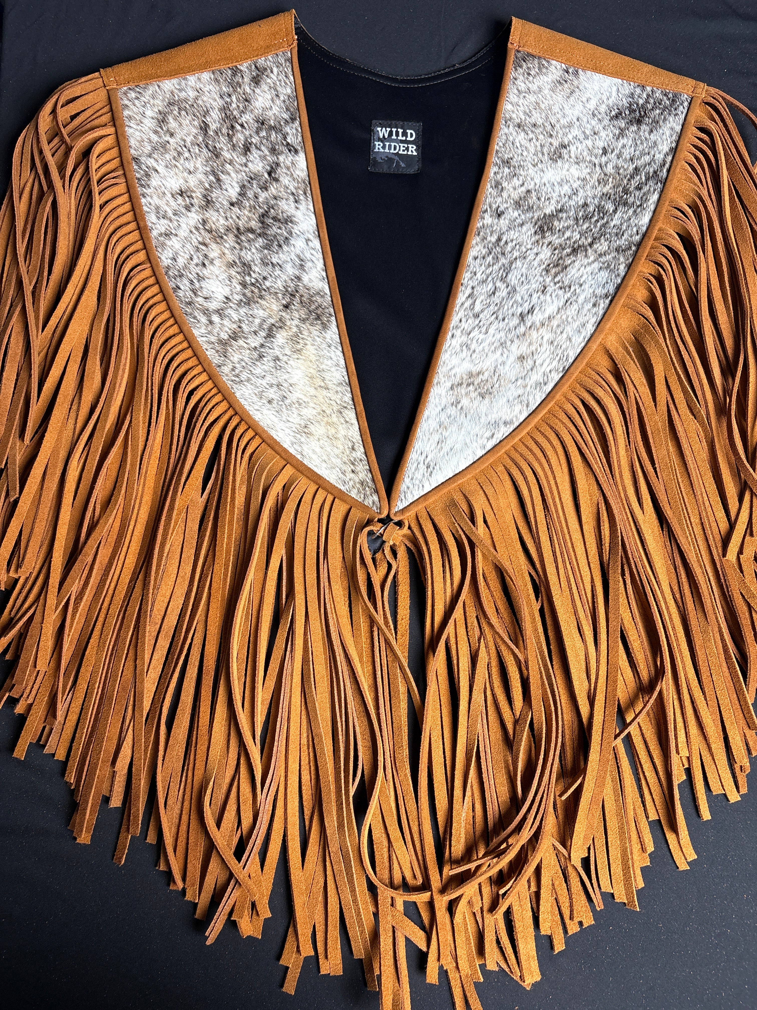 Cowhide Diamond Fringe Vest