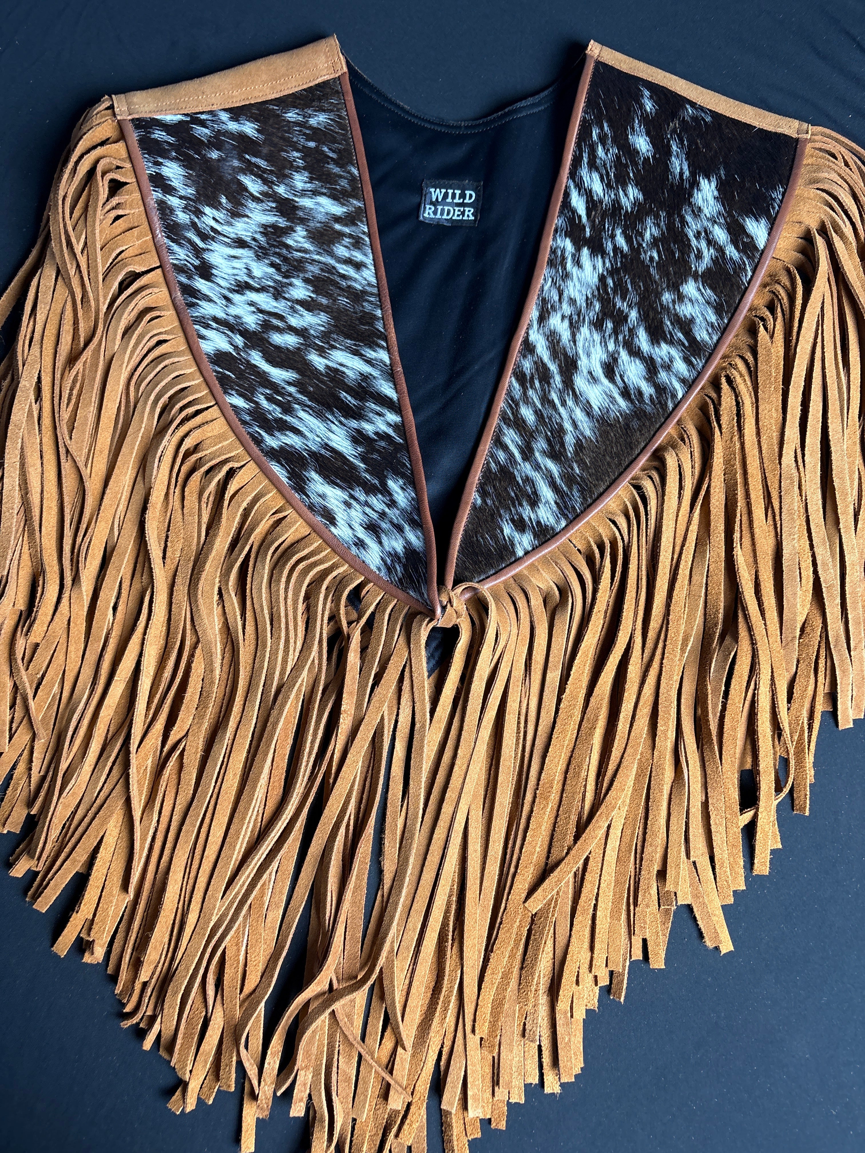 Cowhide Diamond Fringe Vest