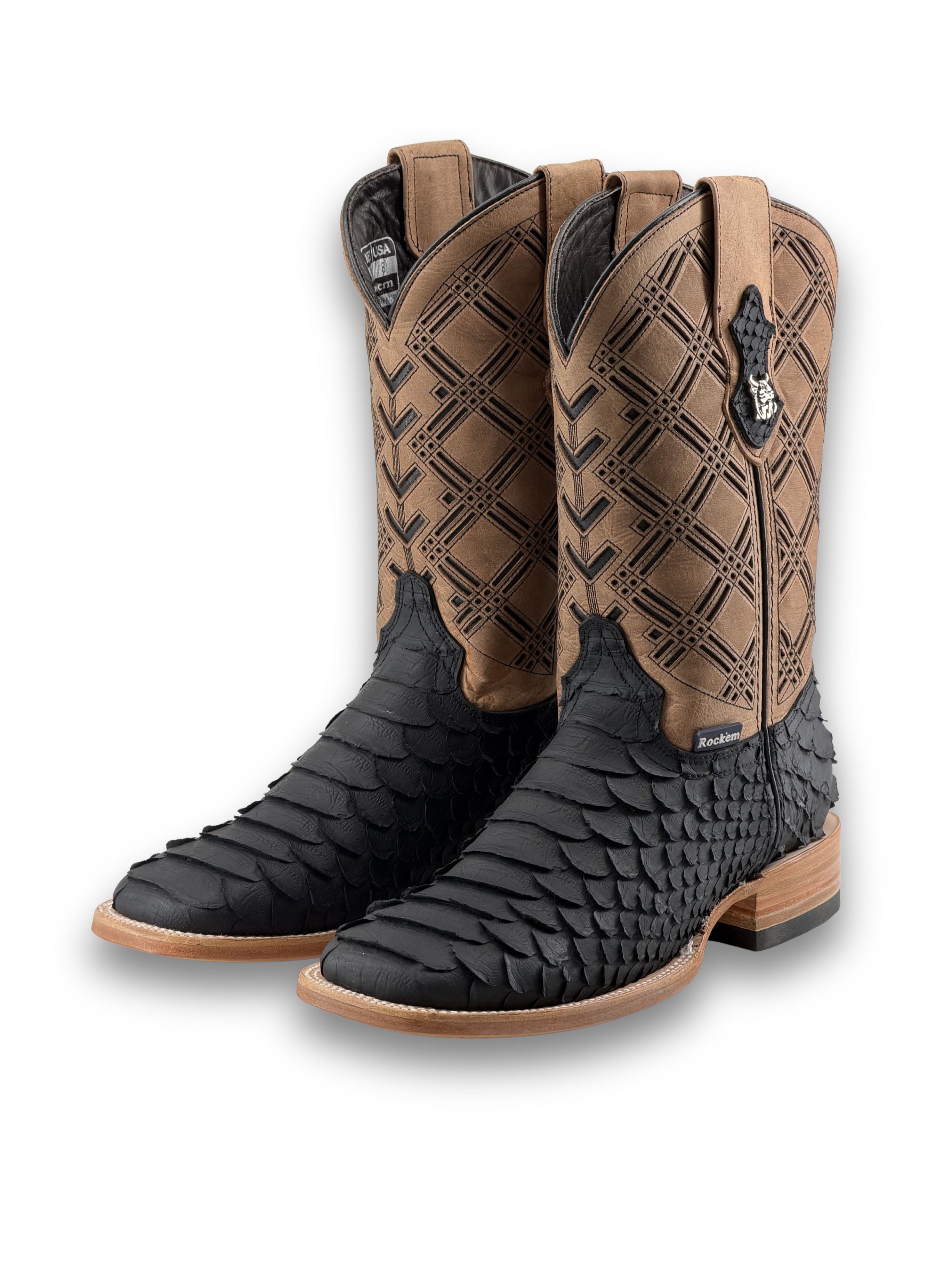 Bradley Shelby Matte Python Square Toe Cowboy Boot