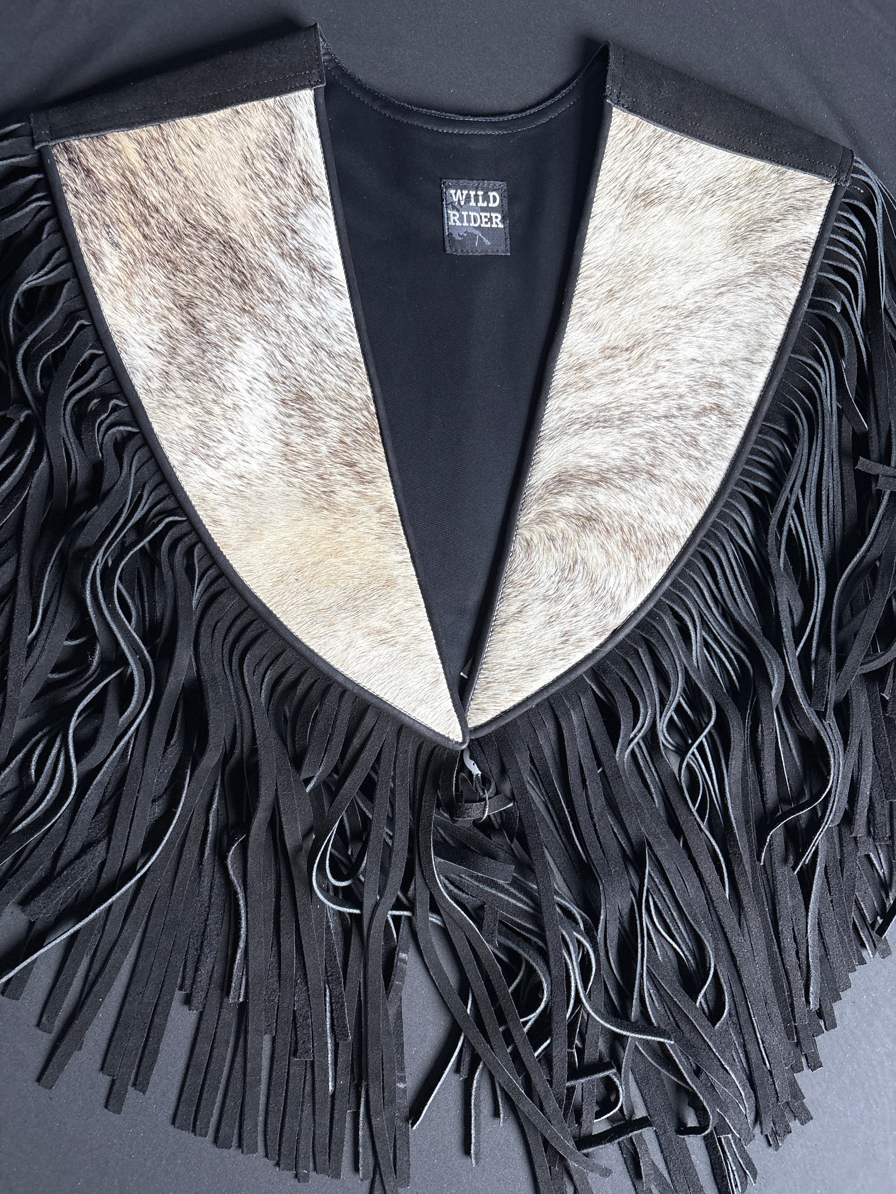 Cowhide Diamond Fringe Vest