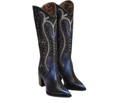 Women Cuadra CU727 LD Black Overlay & Embroidery  & Studs Pointed Toe