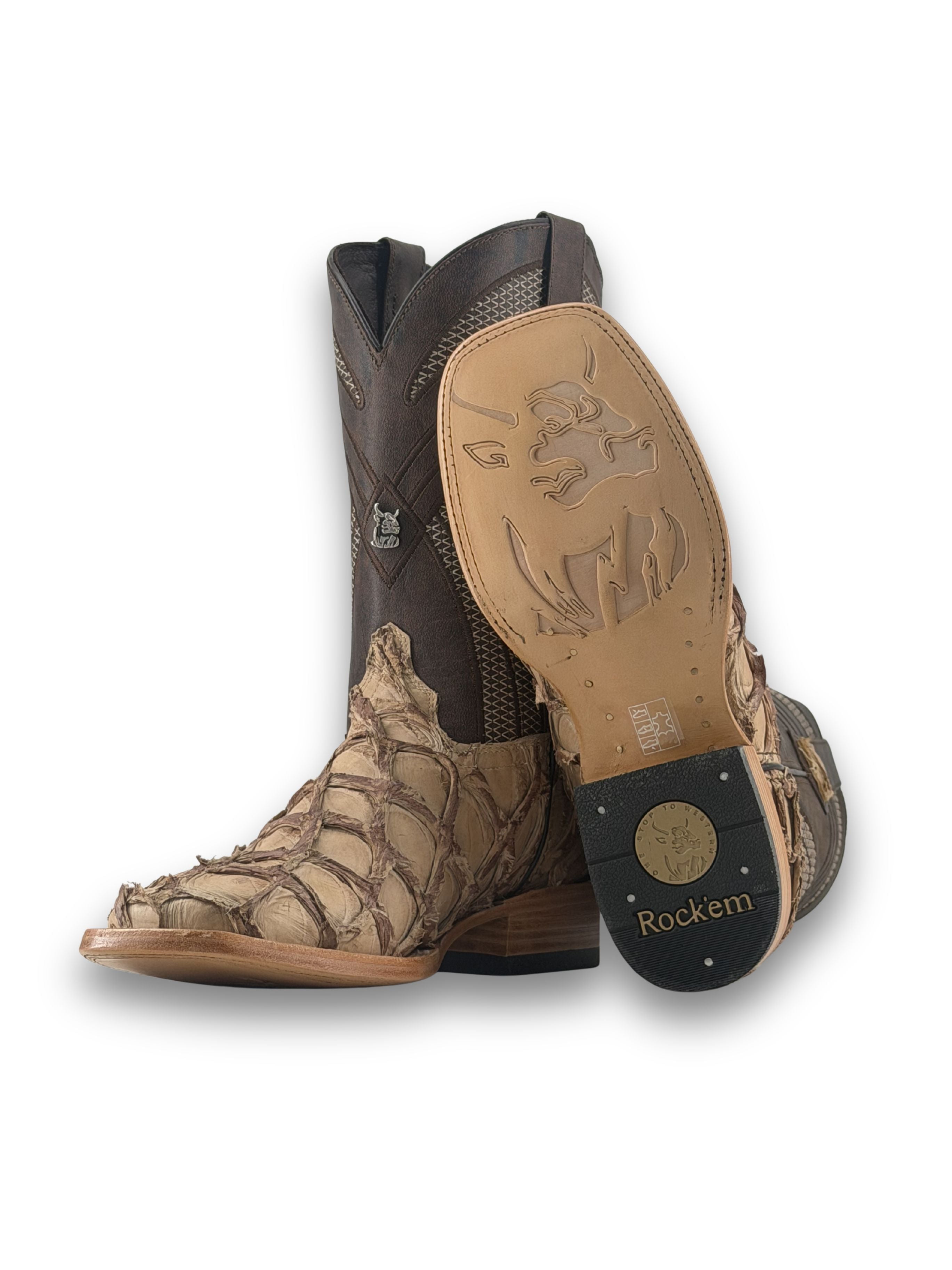 Monroe Pirarucu Square Toe Cowboy Boot