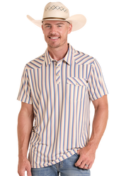 Rock & Roll Western Stripe Short Sleeve Polo