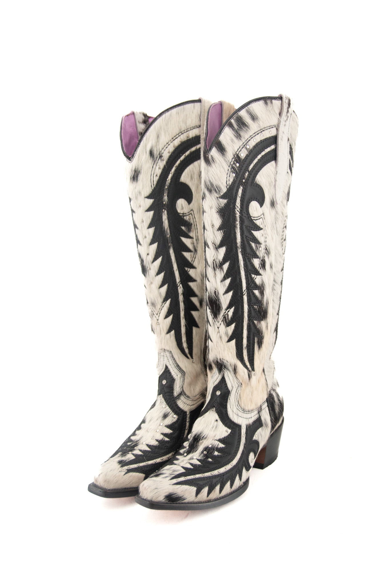 Amanda Tall Cowhide Cowgirl Boot Size 8 Box A10