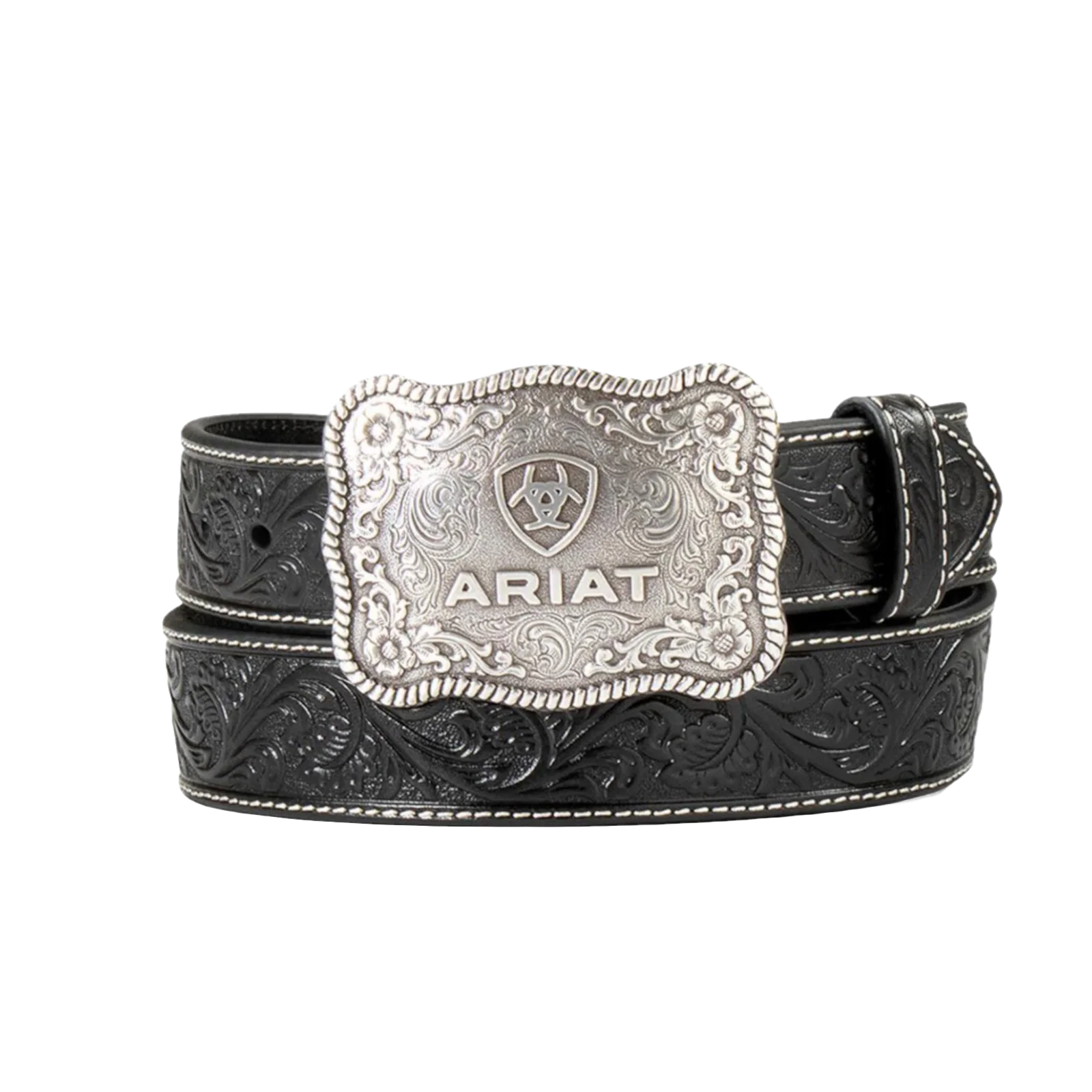 Ariat Buckle & Leather Floral Tooled Belt