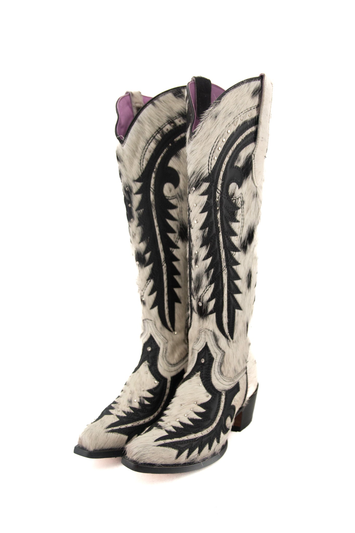 Amanda Tall Cowhide Cowgirl Boot Size 8.5 Box A11