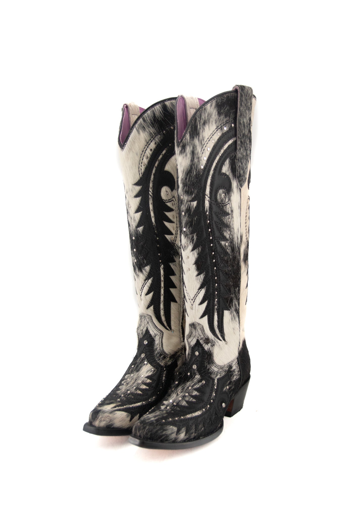 Amanda Tall Cowhide Cowgirl Boot Size 8 Box A2