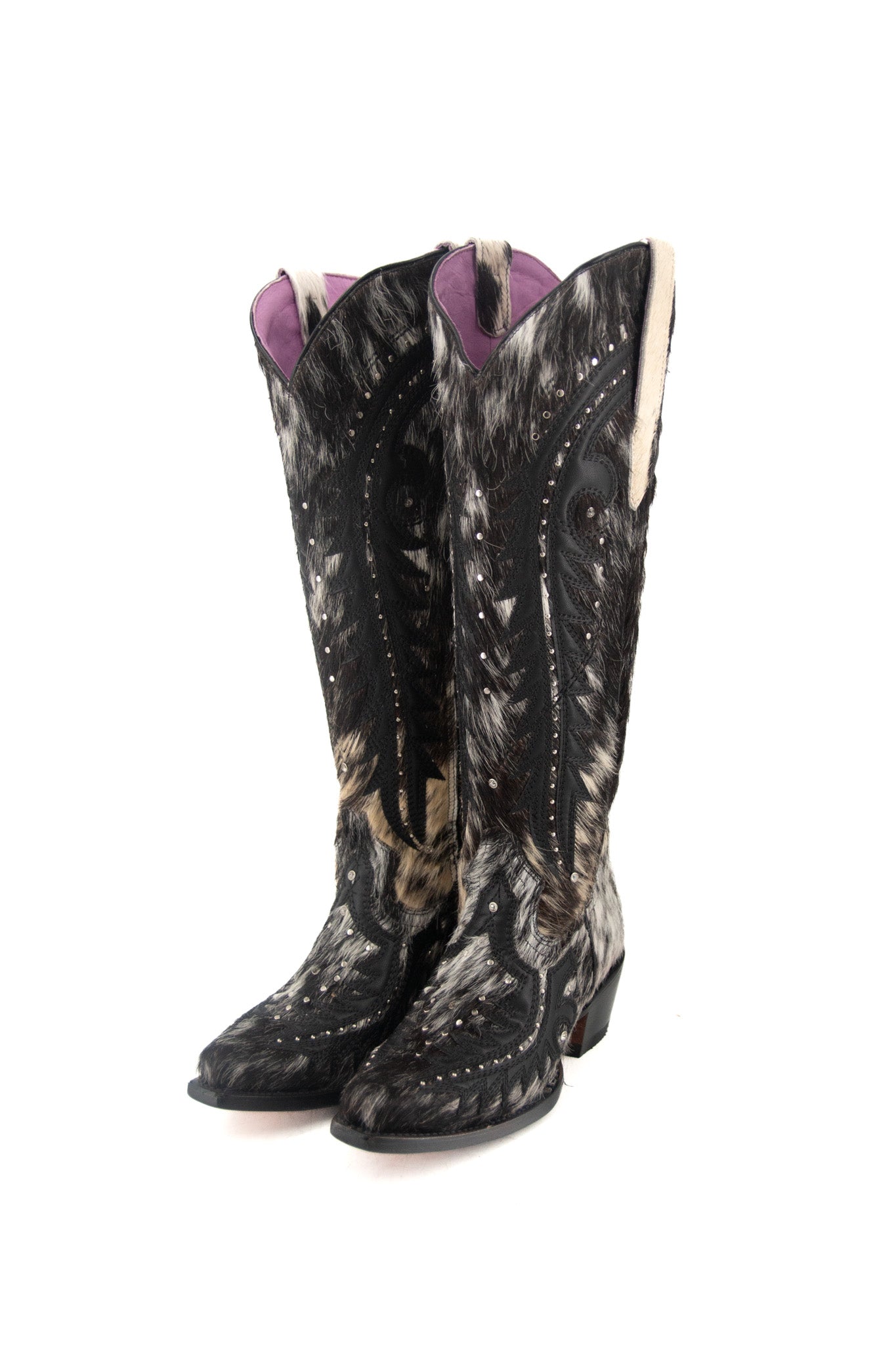 Amanda Tall Cowhide Cowgirl Boot Size 6 Box A4