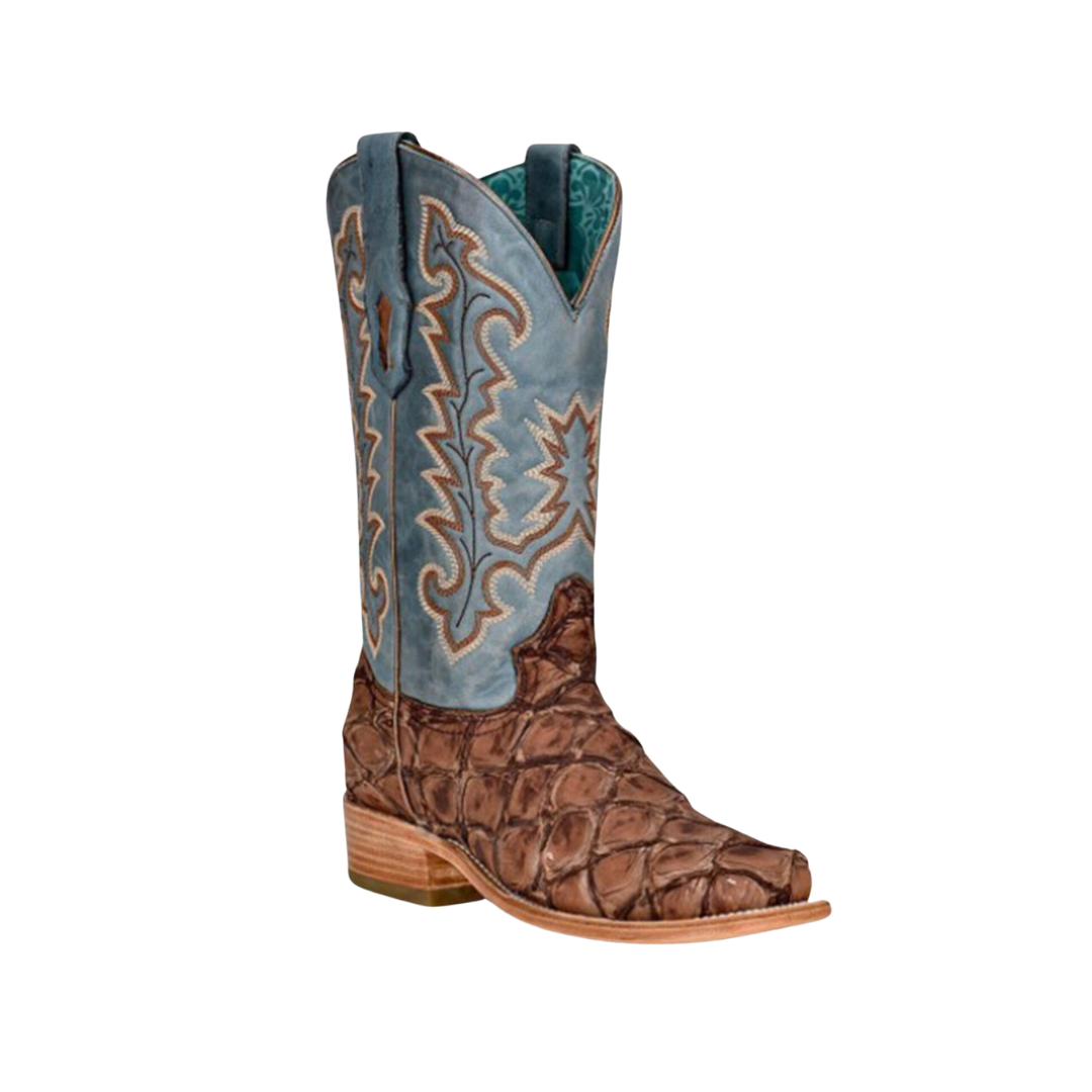 Corral A4205 Women's Piraruco Exotic Embroidered Western Boots - Broad Square Toe