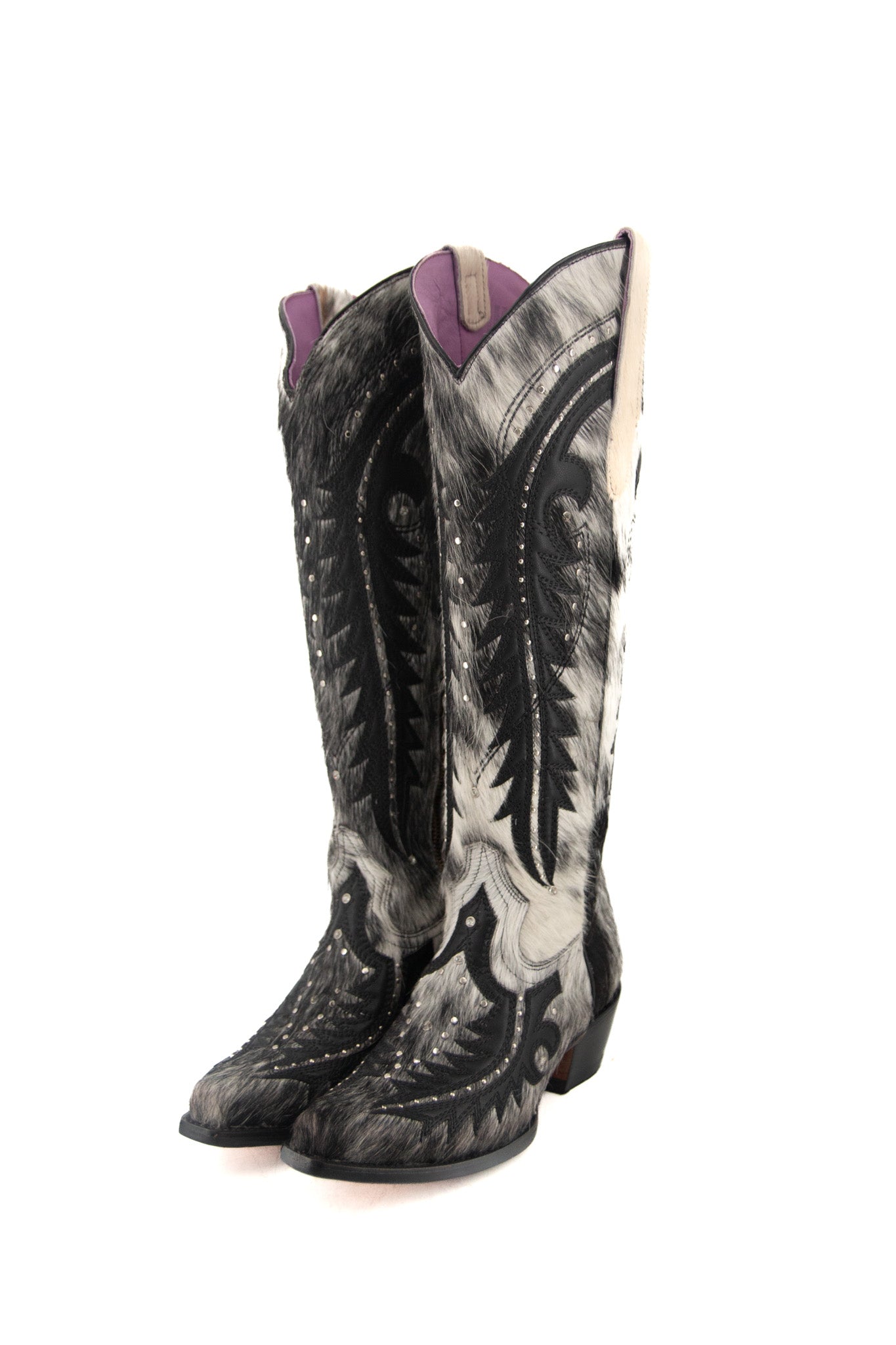 Amanda Tall Cowhide Cowgirl Boot Size 7 Box A7