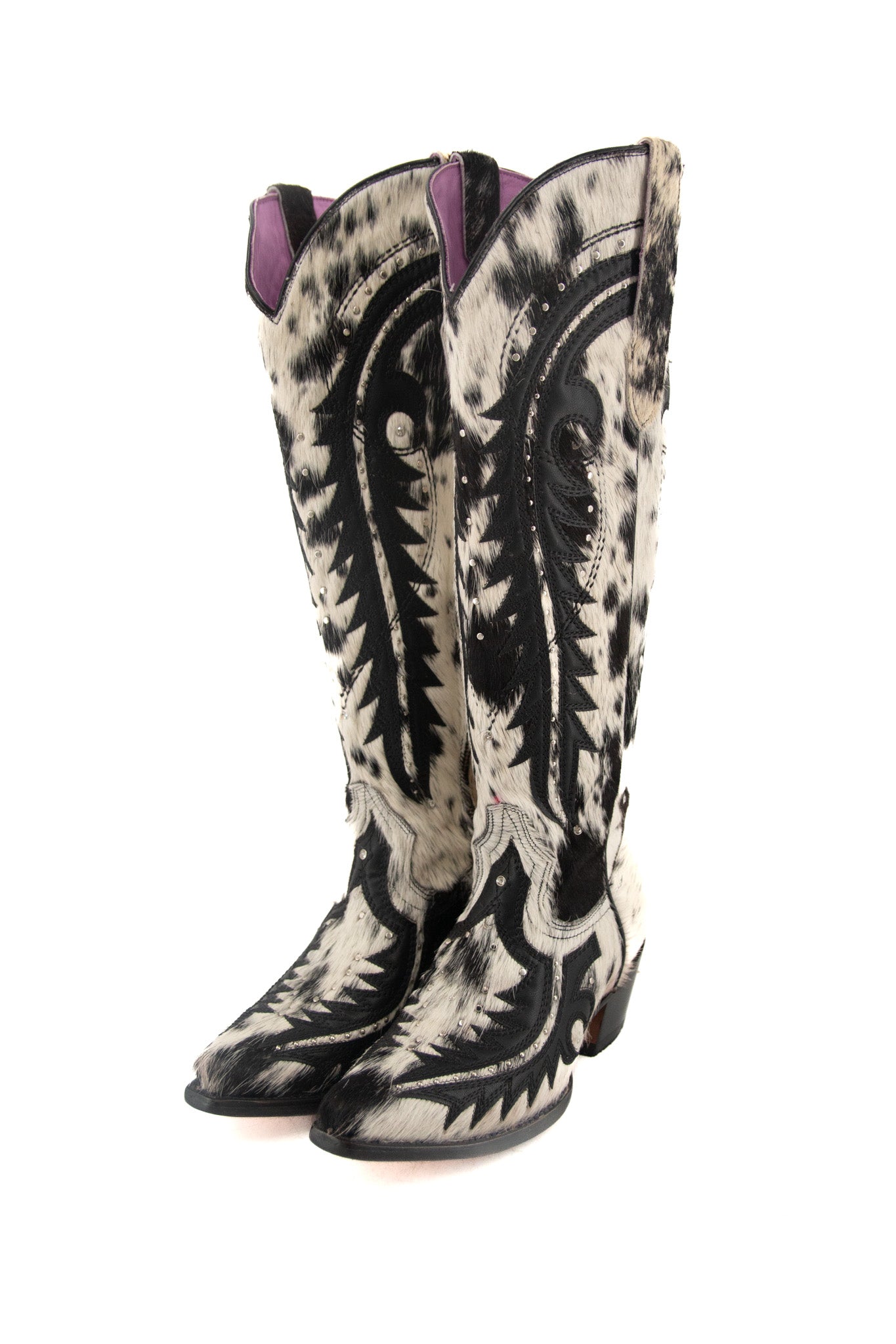 Amanda Tall Cowhide Cowgirl Boot Size 8 Box A9