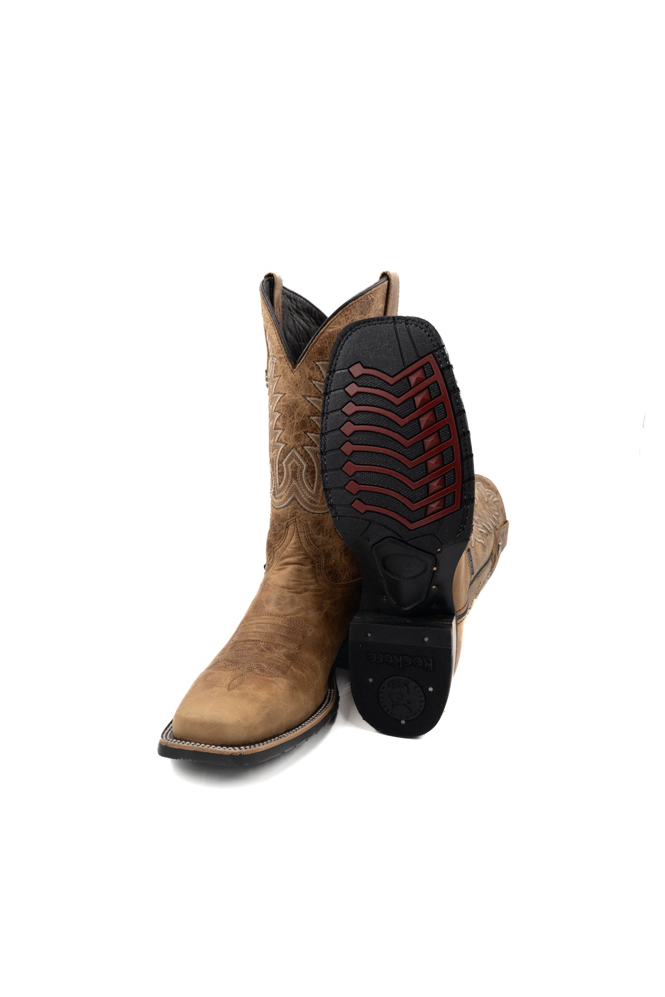 Palmitas Olden Tan Suela De Hule Rodeo Cowboy Boot