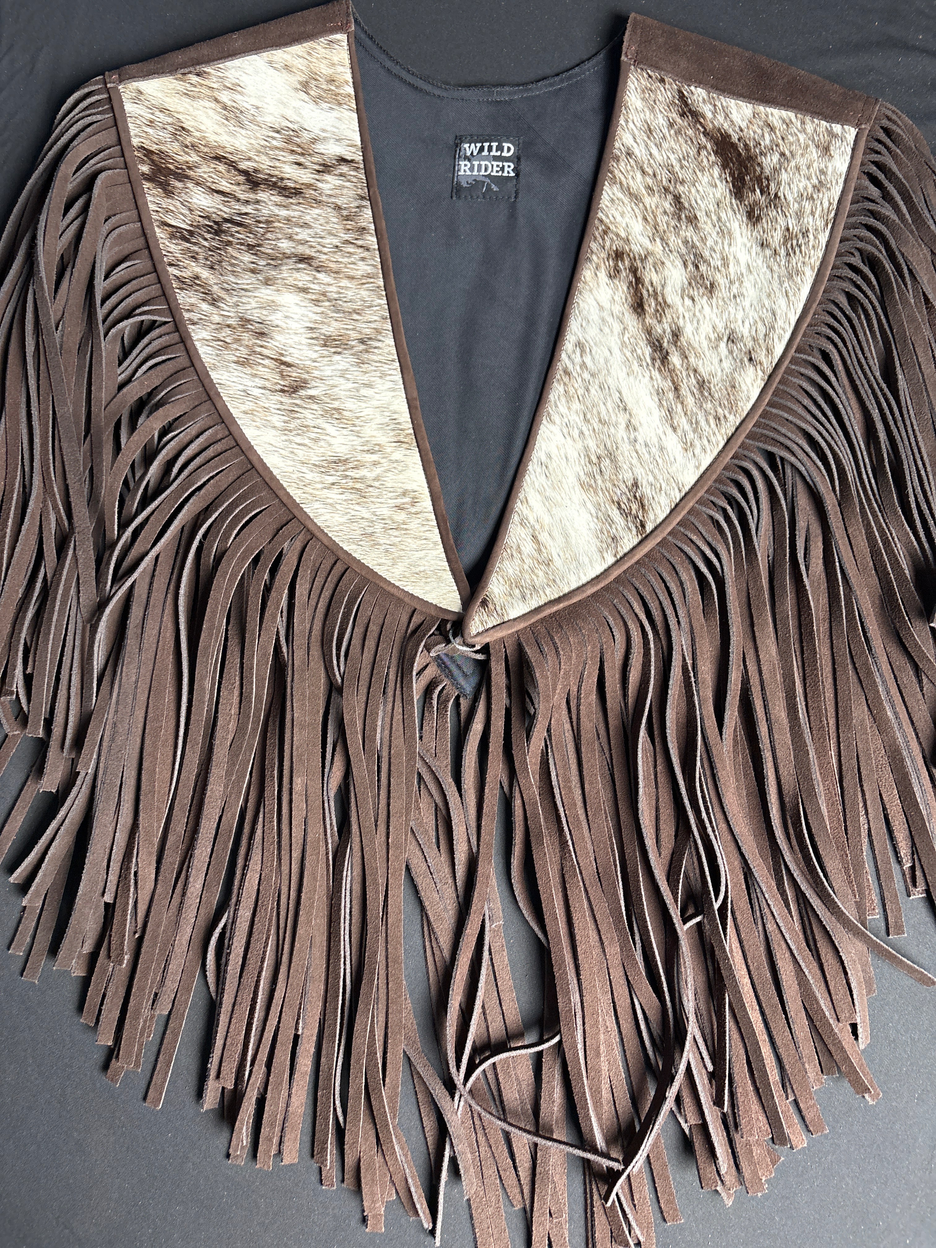 Cowhide Diamond Fringe Vest