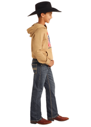 Boy's Rock & Roll Denim Barbed Wire Stitch Bootcut Jeans BB0BD05580