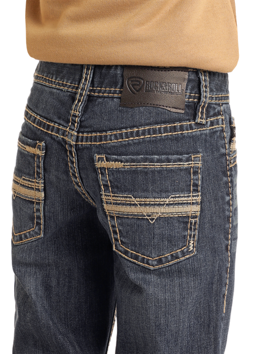 Boy's Rock & Roll Denim Barbed Wire Stitch Bootcut Jeans BB0BD05580