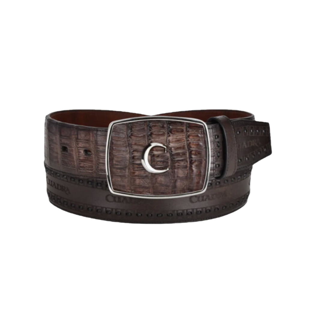 Cuadra BC279 MN Arauco Chocolate Caiman Laser & Woven Belt