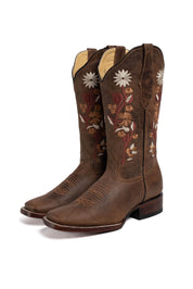 Flores Gasca Capuchino Square Toe Cowgirl Boot