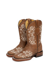 Little Verano Tabaco Crazy Cowgirl Boot Square Toe