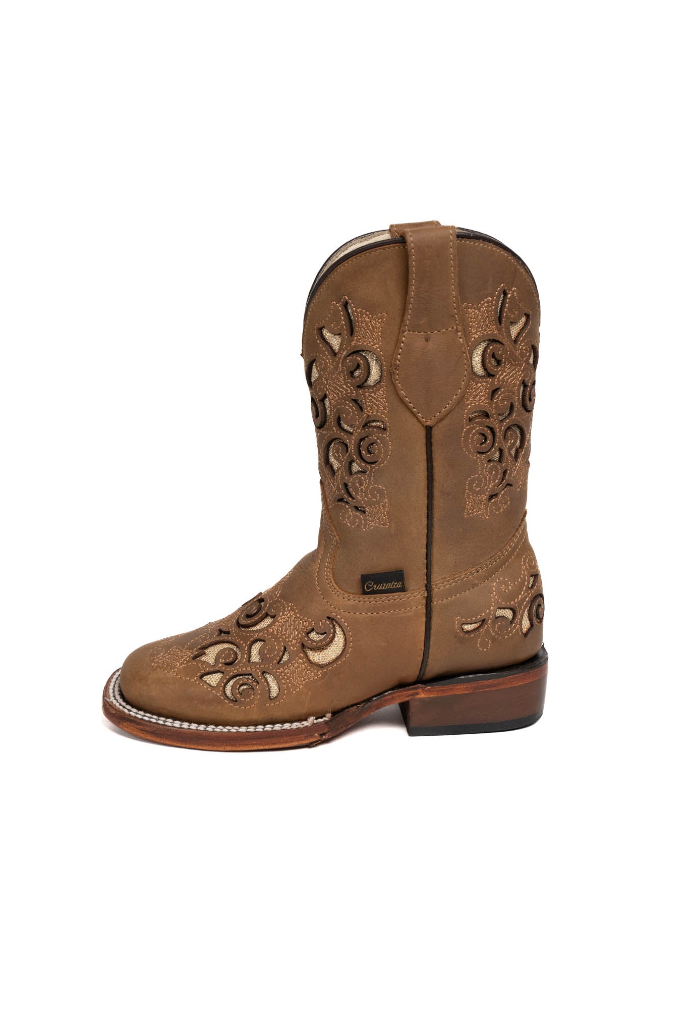 Little Campanas Tabaco Square Toe Cowgirl Boot