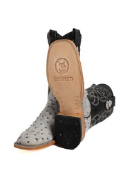 Avestruz Ranch Hielo Cowboy Boot Square Toe