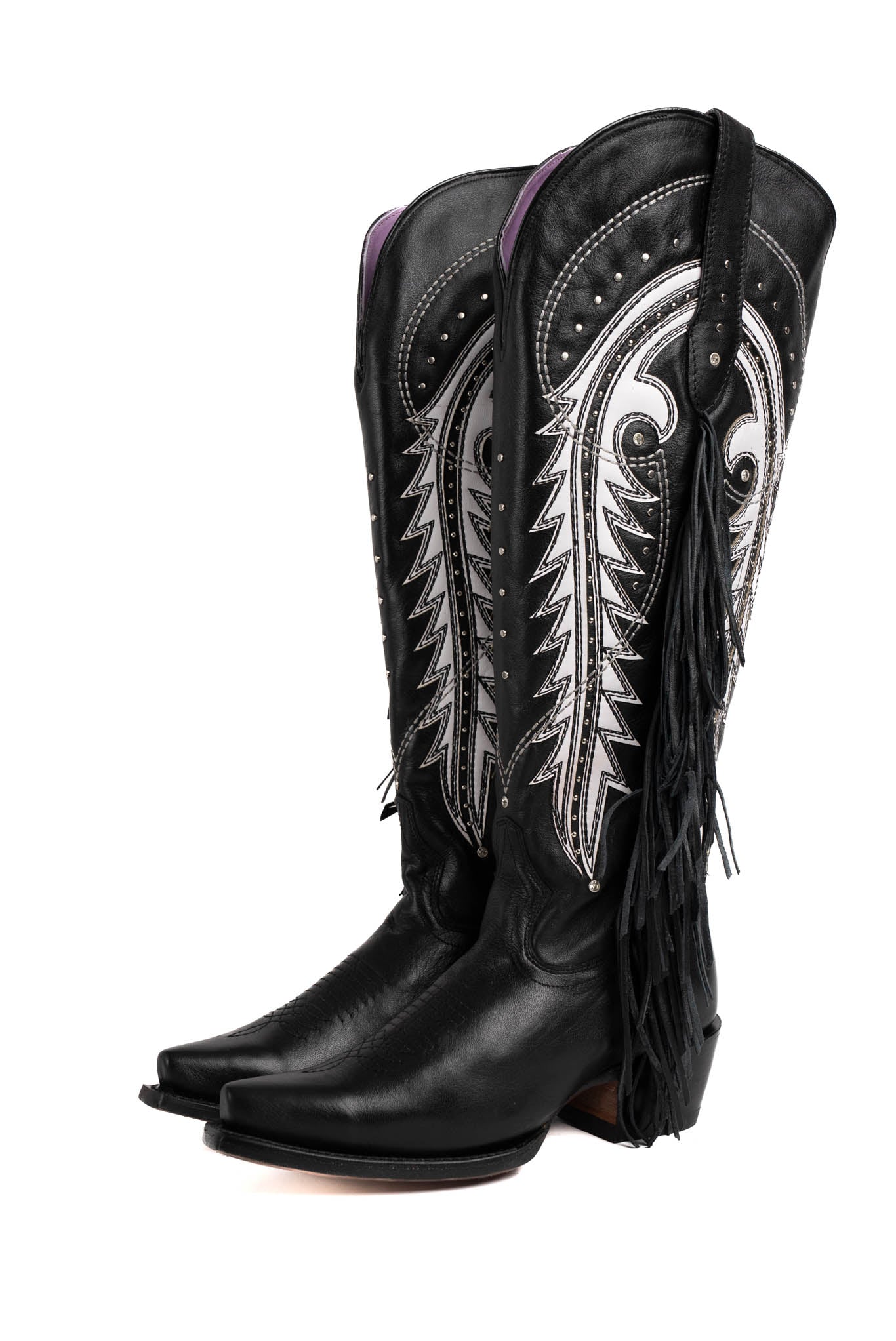 Amanda Fringe Tall Wide Calf Friendly Snip Toe Cowgirl Boot