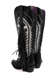 Amanda Fringe Tall Wide Calf Friendly Snip Toe Cowgirl Boot