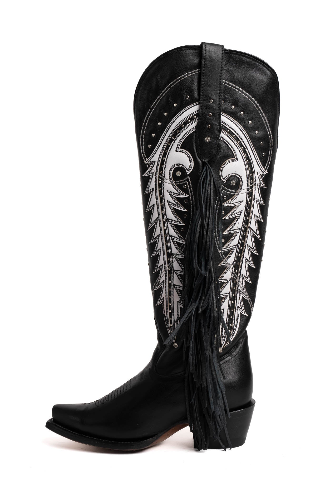 Amanda Fringe Tall Wide Calf Friendly Snip Toe Cowgirl Boot