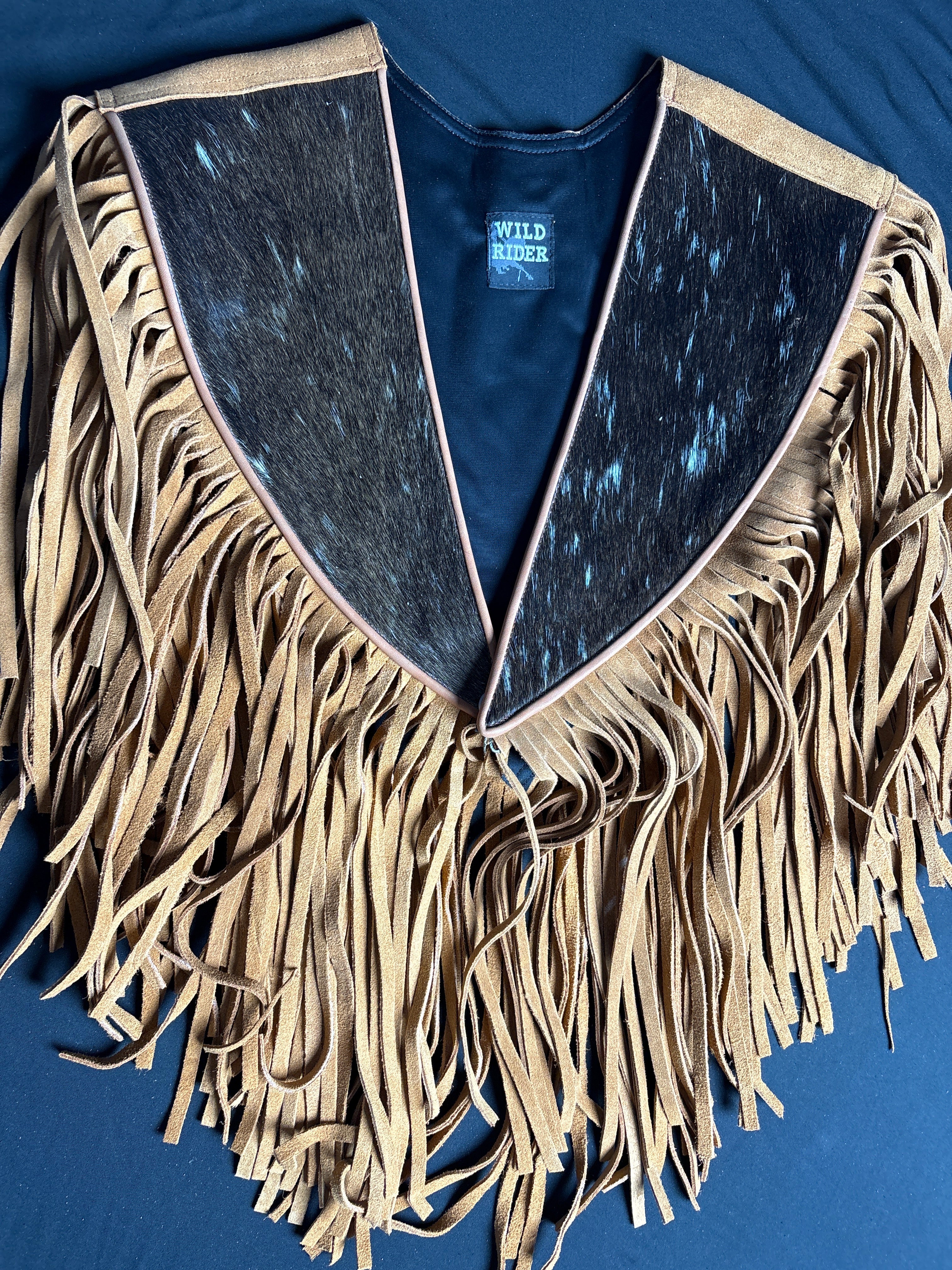 Cowhide Diamond Fringe Vest