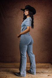 Washed Denim Jumpsuit