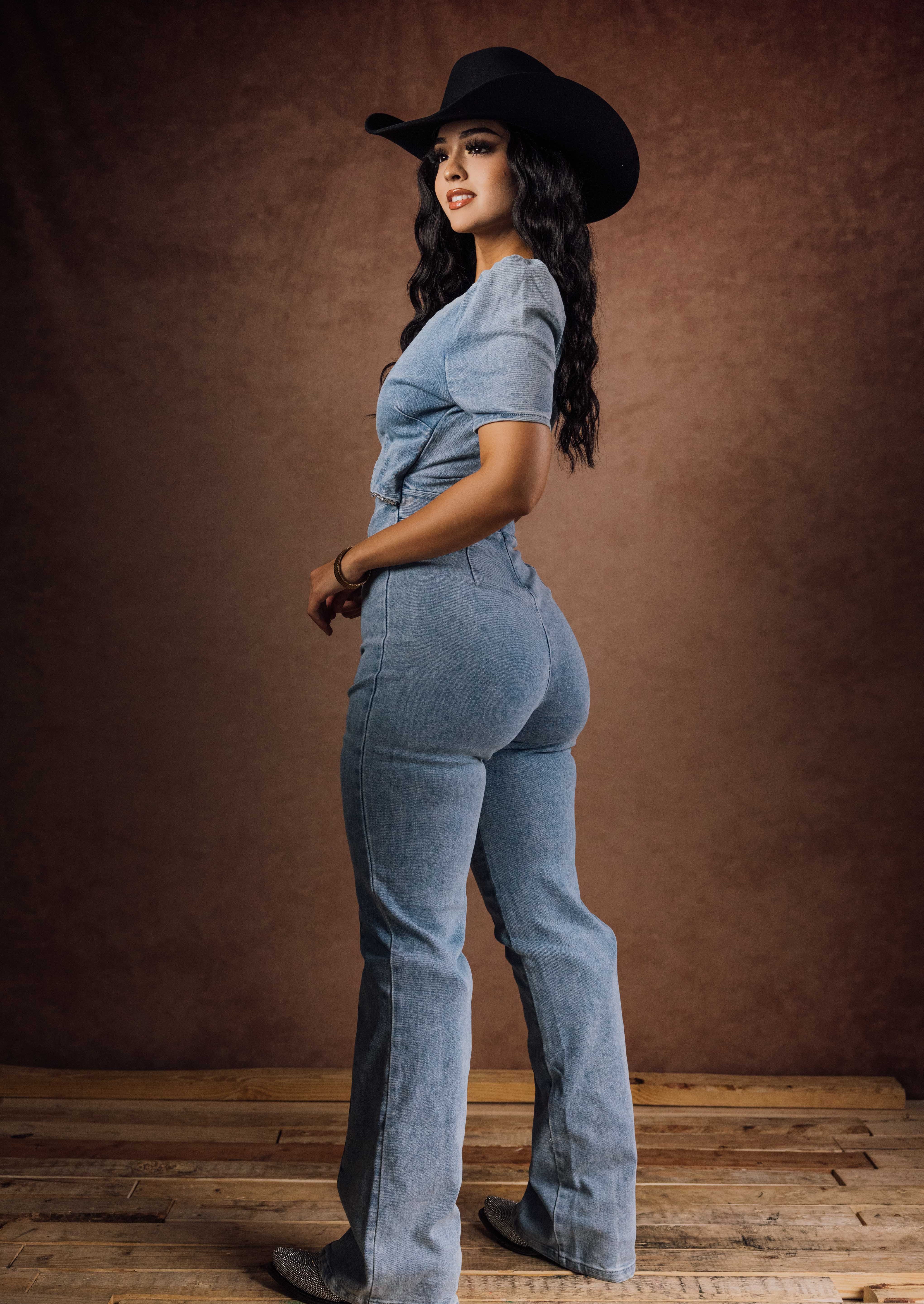 Washed Denim Jumpsuit