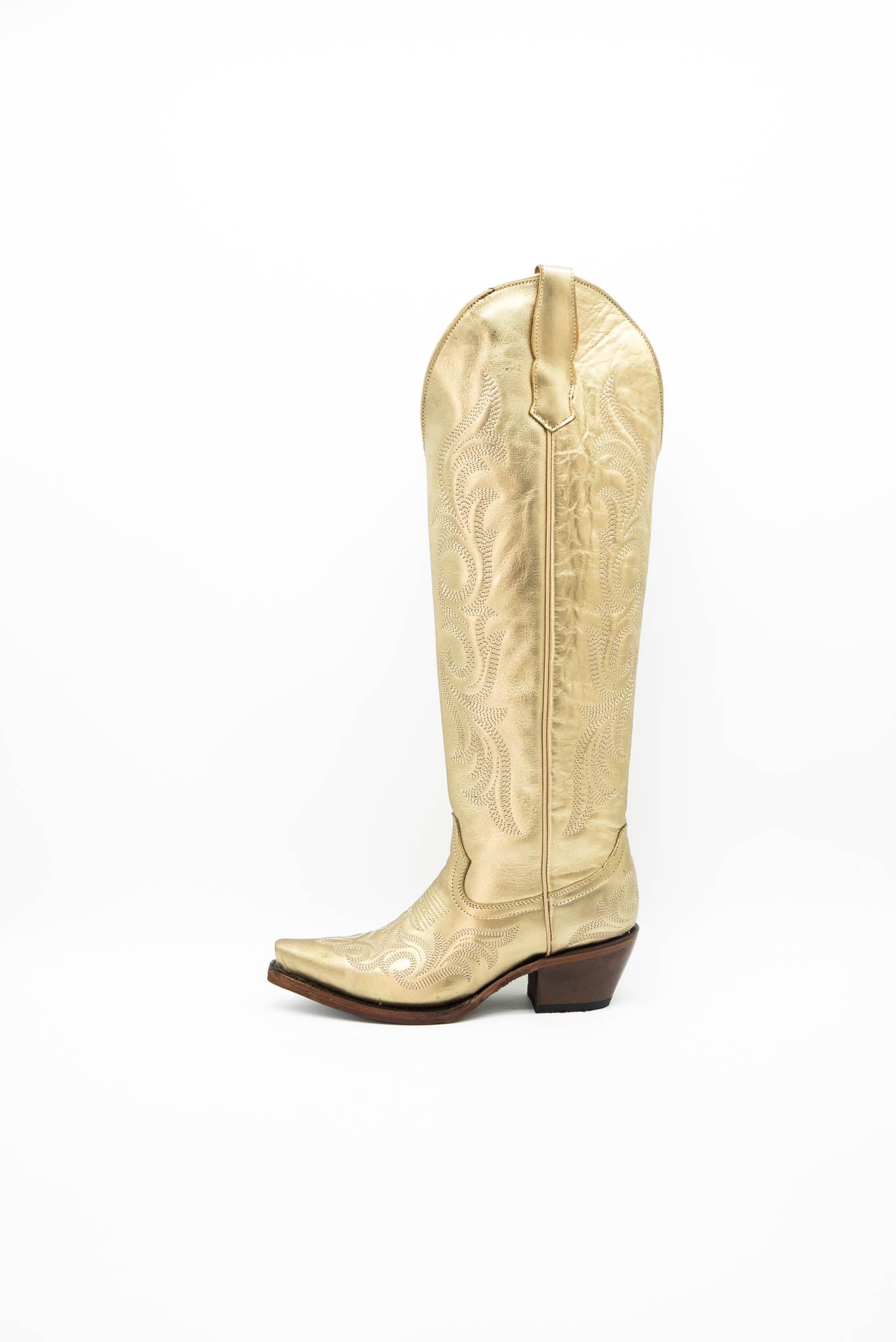 Jenny Golden Metallic Tall Cowgirl Boot – Rock'Em