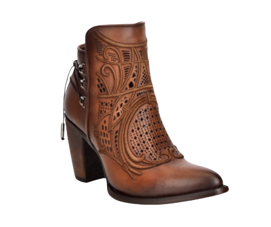 Women Cuadra CU434 LD Satro Chestnut  Laser & Embroidery Round Toe