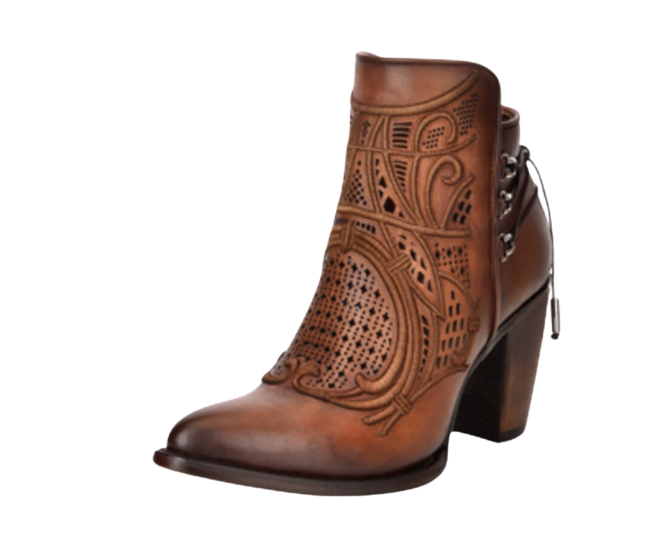 Women Cuadra CU434 LD Satro Chestnut  Laser & Embroidery Round Toe