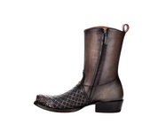 Cuadra CU498 MN Over Light Black Laser & Woven Narrow Square Toe