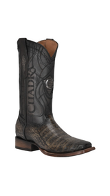 Cuadra CU745  MN Atlantic Black Sand Caiman Embroidery  & Laser & Woven Square Toe