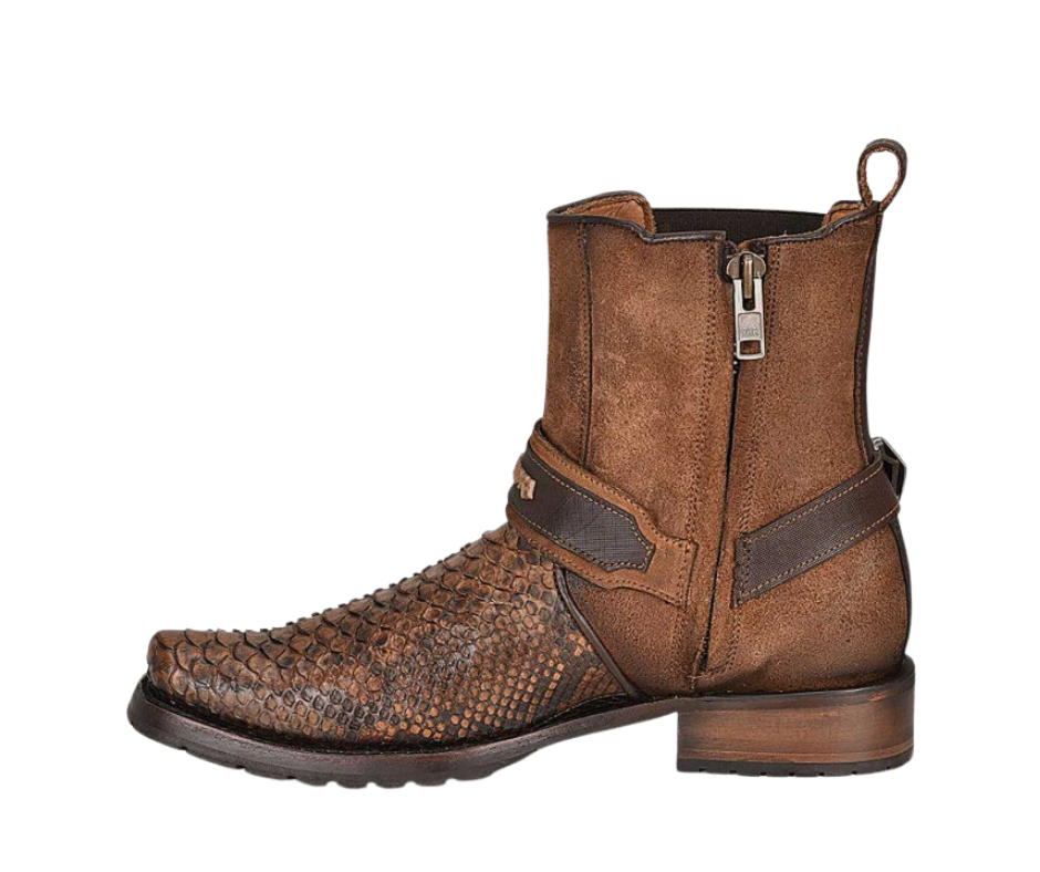 Cuadra CU689 MN Over Chestnut Python Harness Narrow Square Toe