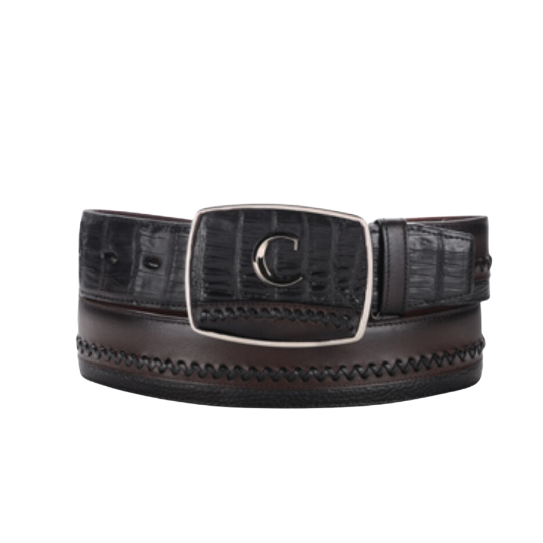 Cuadra BC368 MN Black Caiman Embroidery Belt