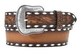 3D Tooled Western Floral Belt