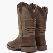 Durango DDB0314 Rebel Brown Distressed Flag Embroidery Western Boot