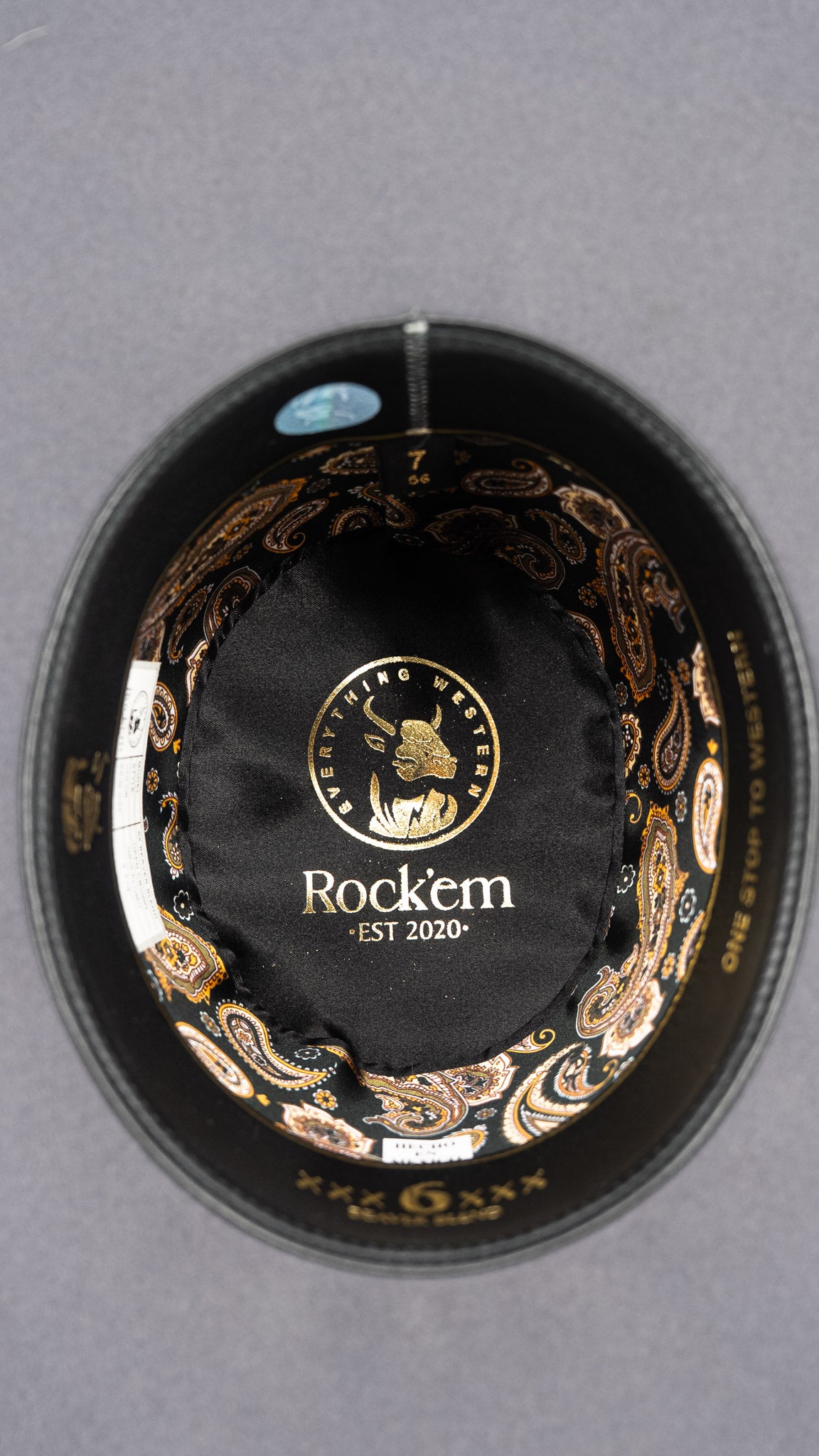 Rock'em 6X Dark Gray Beaver Open Crown Felt Cowboy Hat